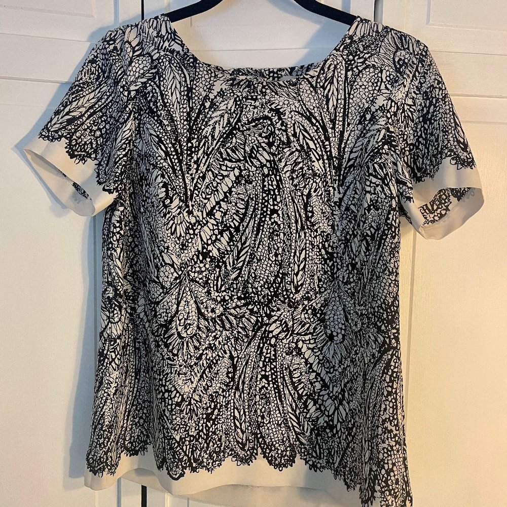 Patterned Silky Blouse Size Small Anne Taylor Loft